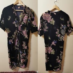 Buffalo, XS, Black Green Kimono Floral